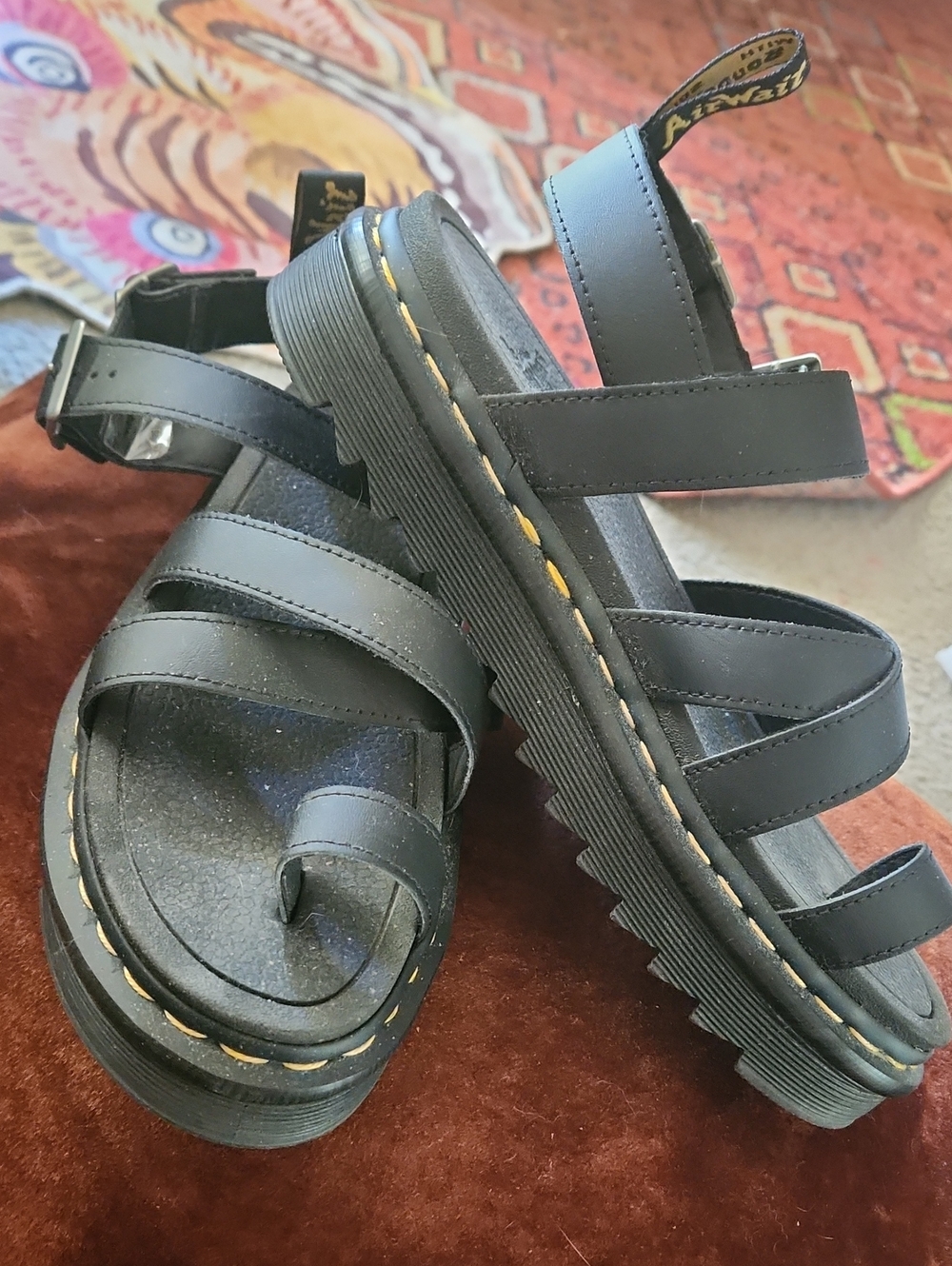 Dr. Martens Black Strappy Platform Sandals  Size 41 Womens 10